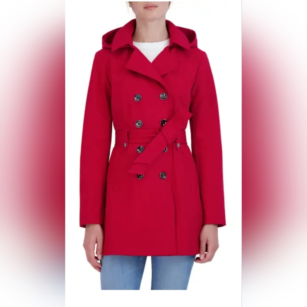 SEBBY Water Resistant Red small Double Breasted Soft Shell Jacket